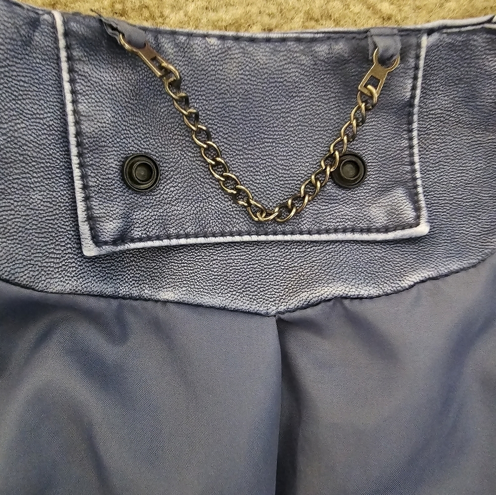 UNTAGGED faux leather bomber jacket. Blue. Small Haul #1 - Picture 9 of 10